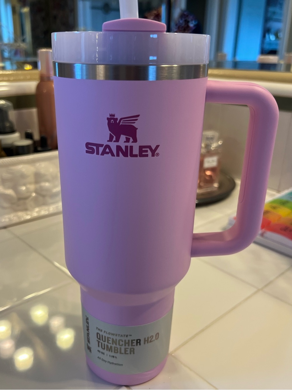 NWT Stanley Pink Insulated Tumbler with Straw Handle
